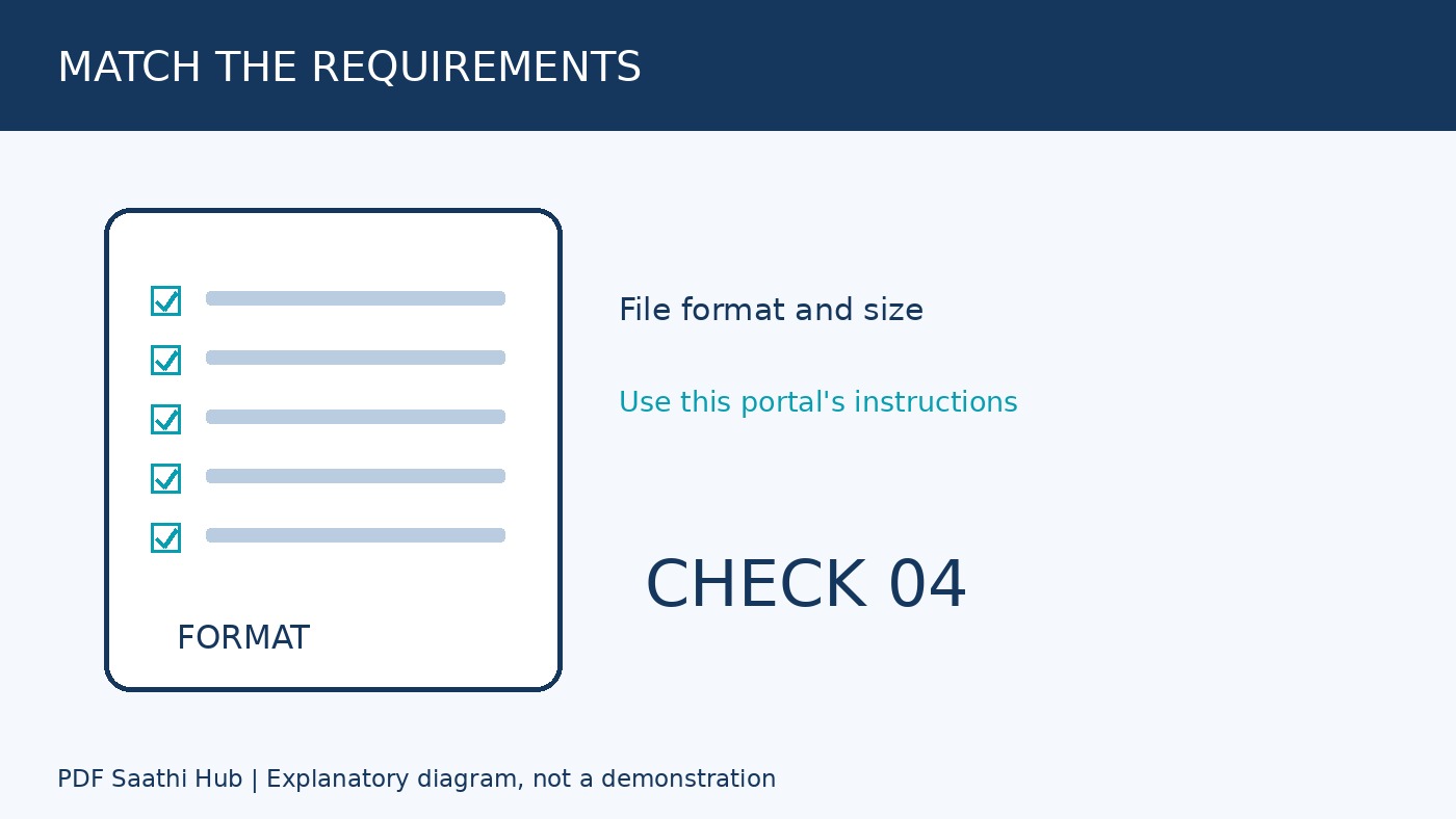 Format और size instructions मिलाएं explanatory diagram