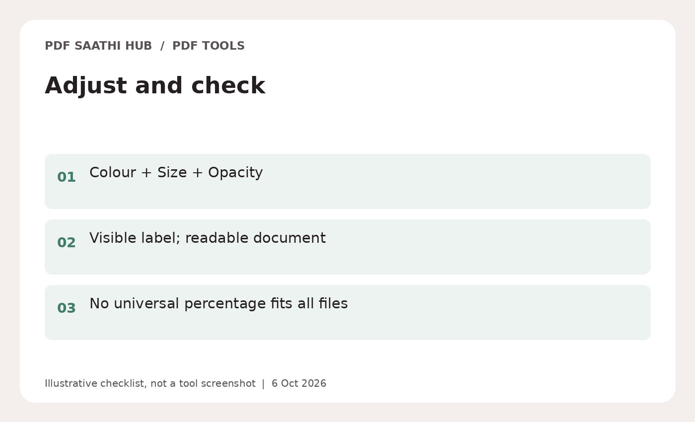 Adjust and check