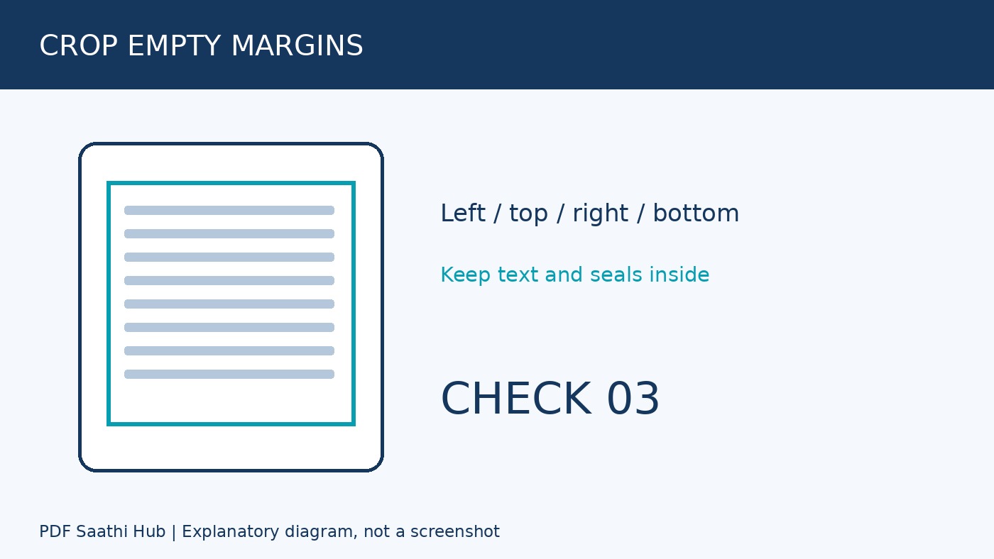 Crop PDF check 3 का अलग explanatory diagram, वास्तविक screenshot नहीं।