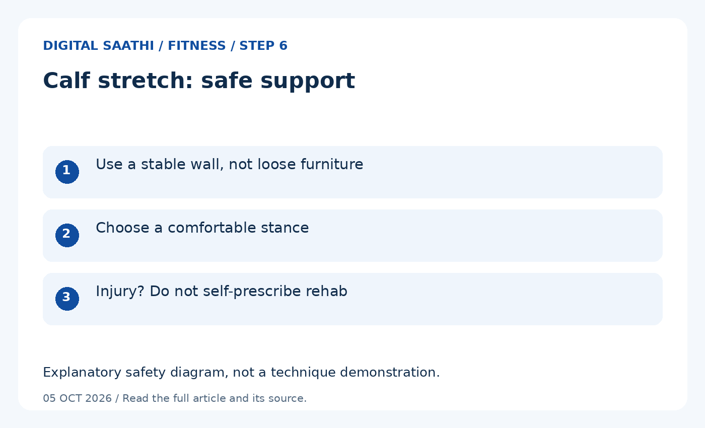 Calf stretch: safe support