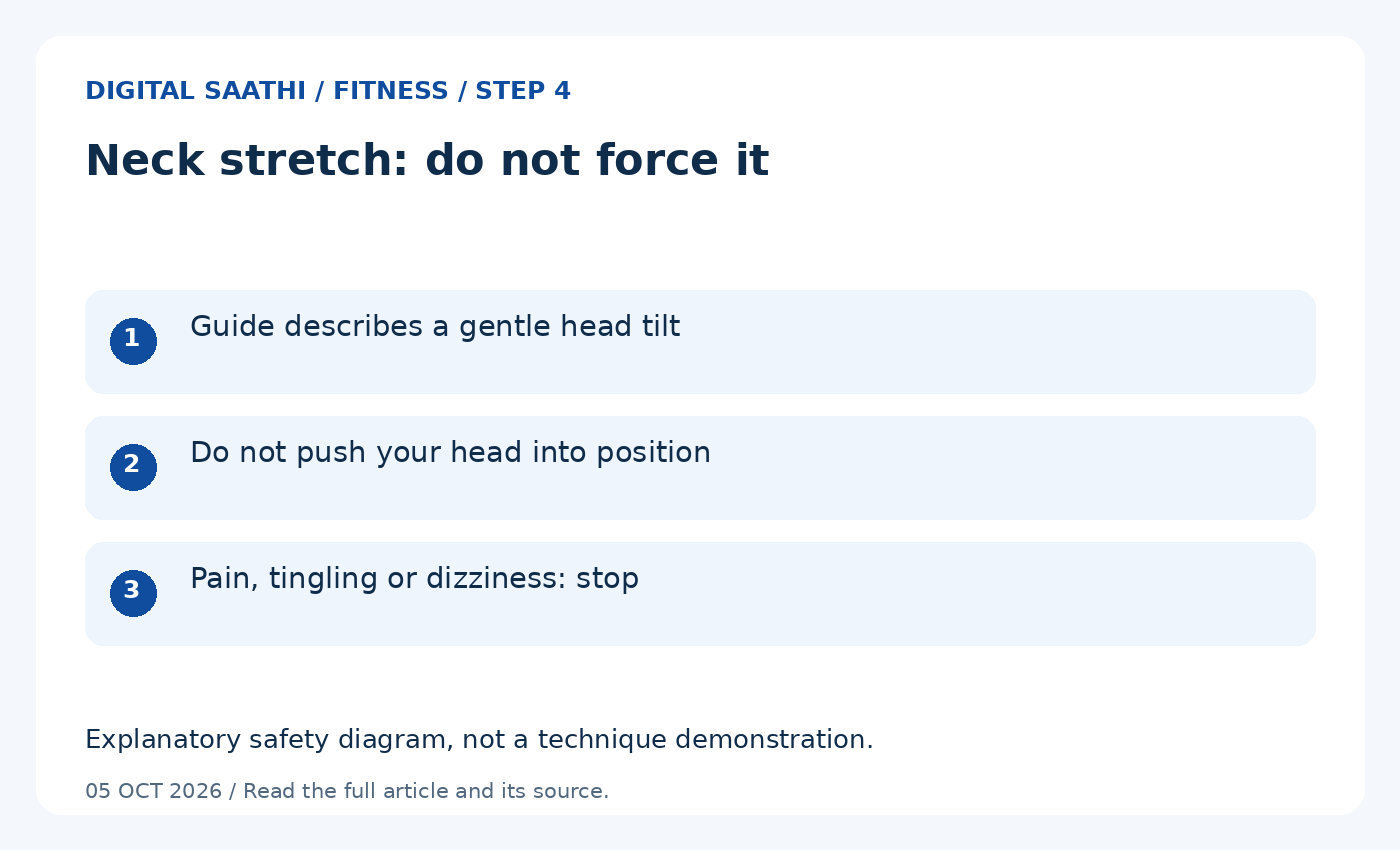 Neck stretch: do not force it