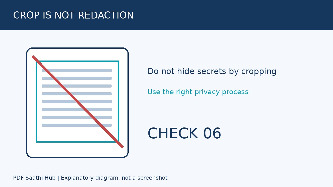 Crop PDF check 6 का अलग explanatory diagram, वास्तविक screenshot नहीं।
