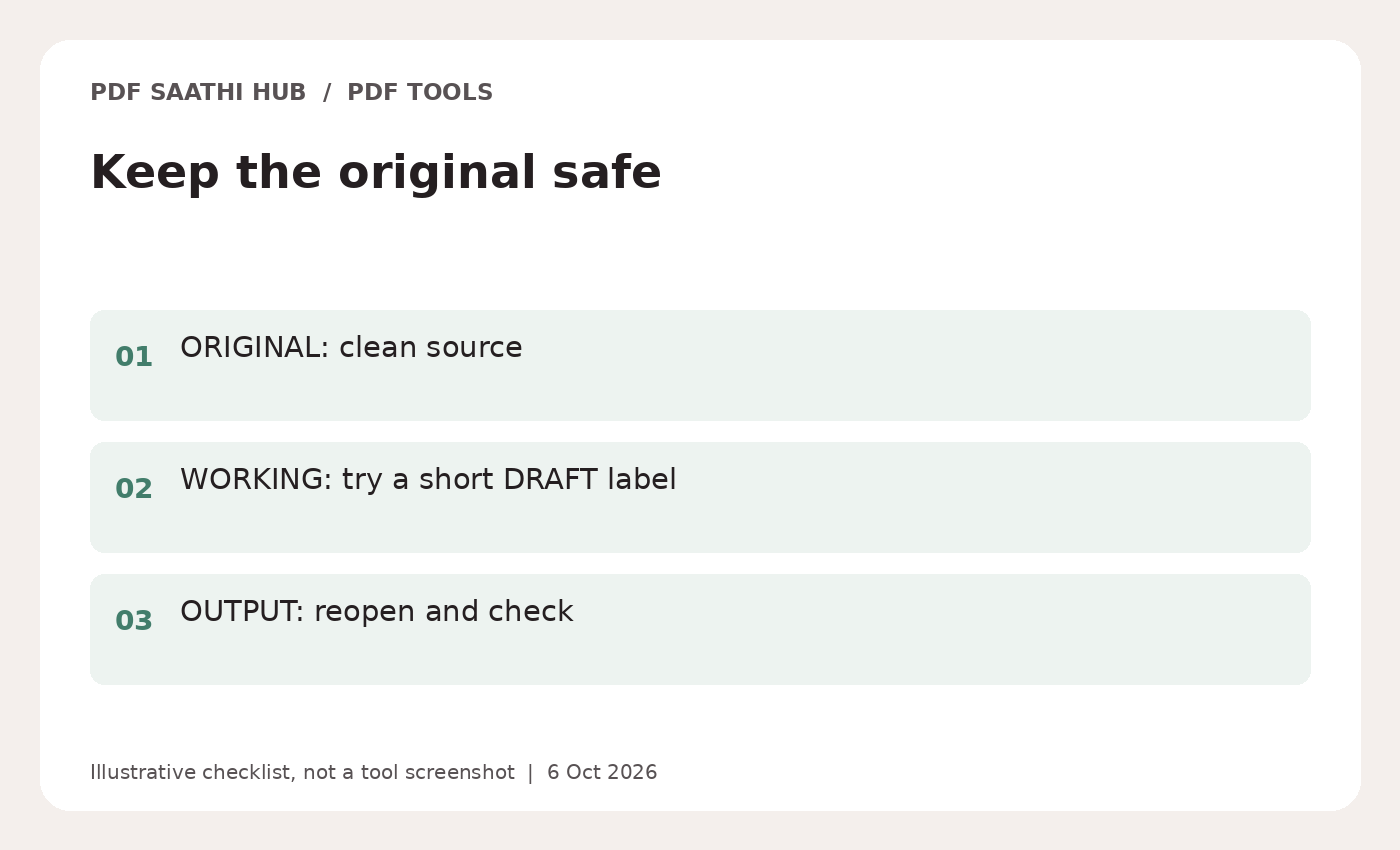 Keep the original safe