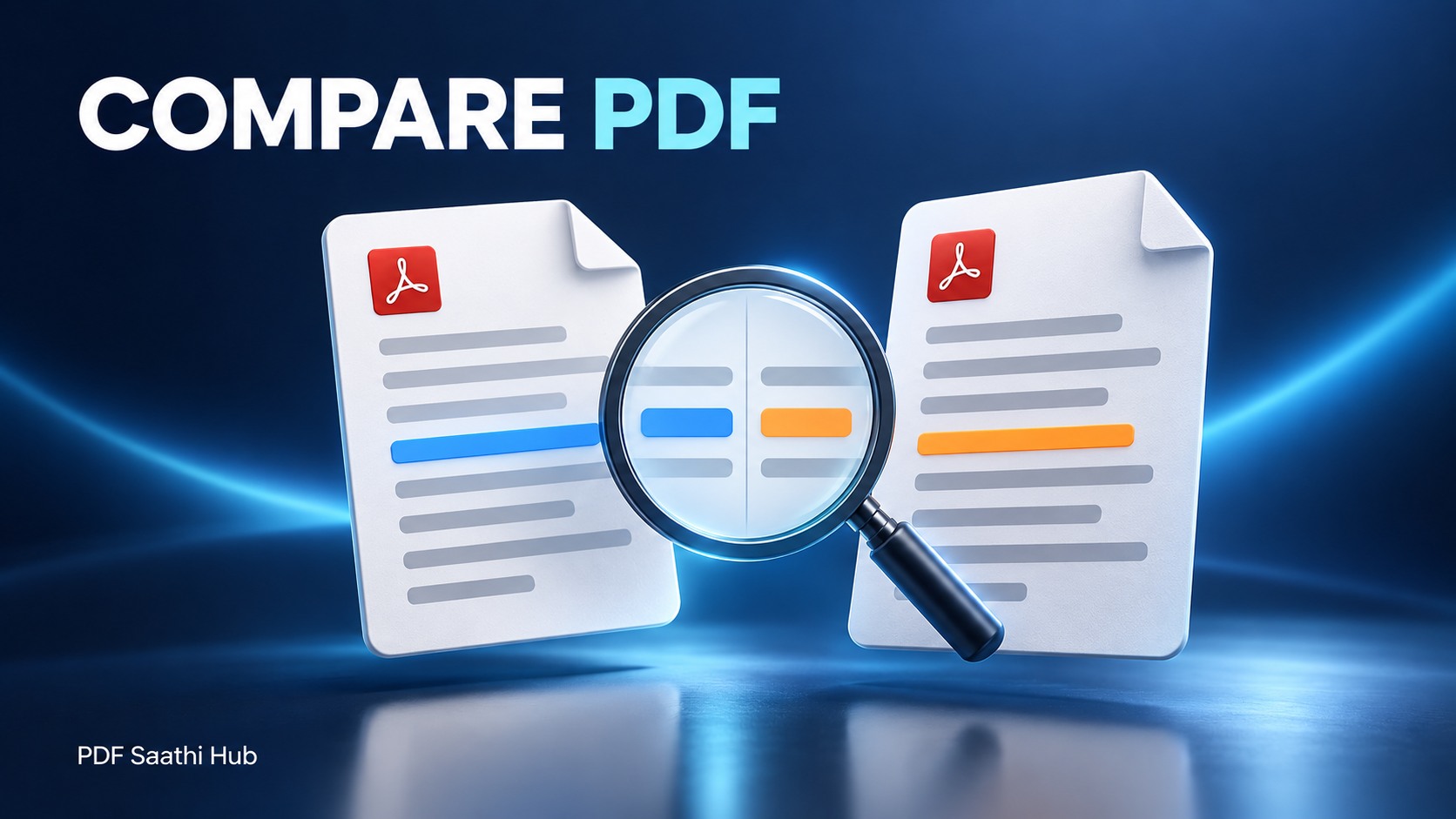Compare PDF: दो versions के visible changes की illustration।