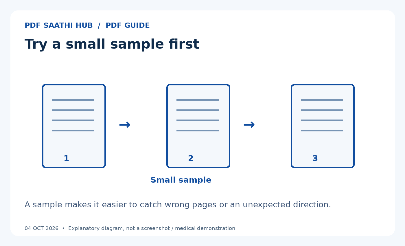 Try a small sample first